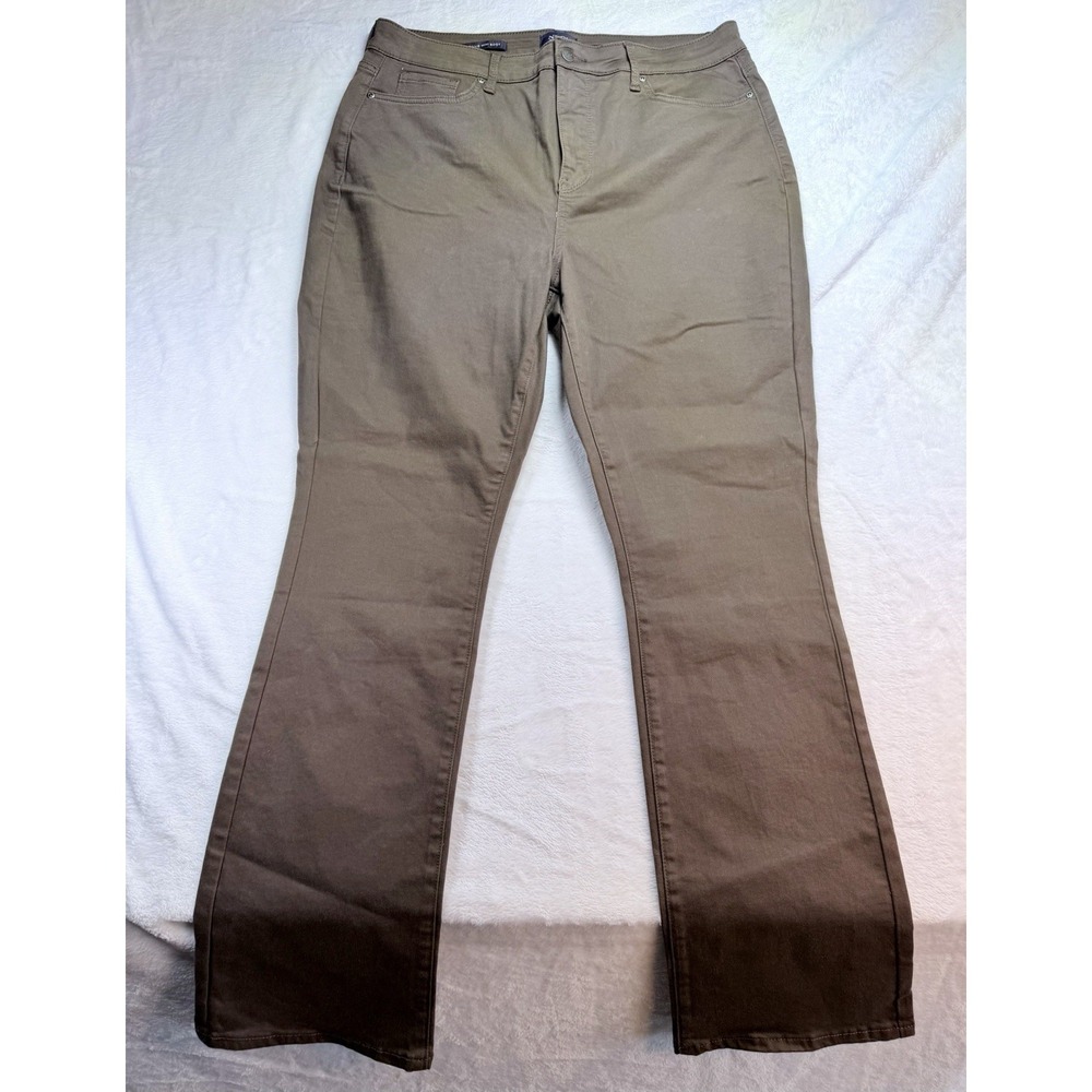 NYDJ Billie Mini Bootcut Pants Jeans Size 14/16 Brown Stretch Lift Tuck Twill